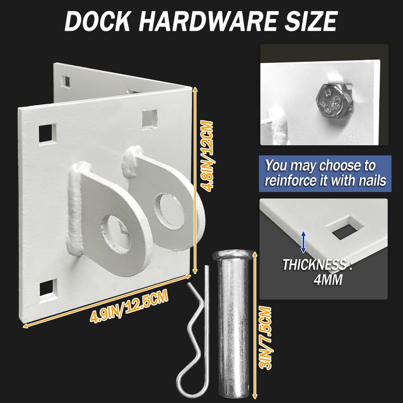 1Pair Male and Female Dock Corner Connector Hinge kits Stationary