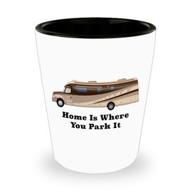 HollyWood & Twine Home is Where You Park It RV Shot Glass Happy Camper Shot Glasses Retirement Gift
