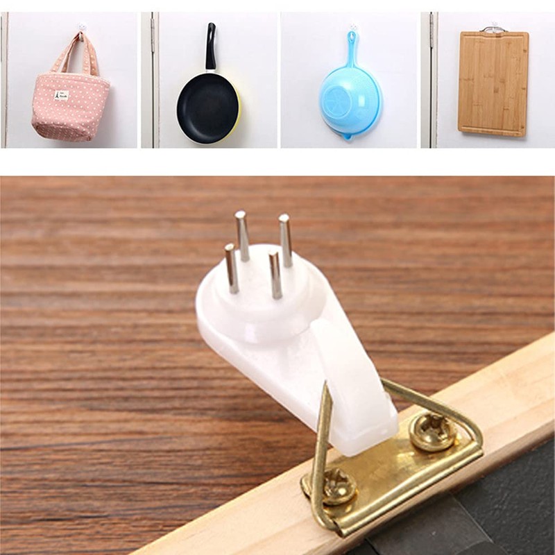WYAN 62 pieces traceless picture hooks, 5 designs nails without