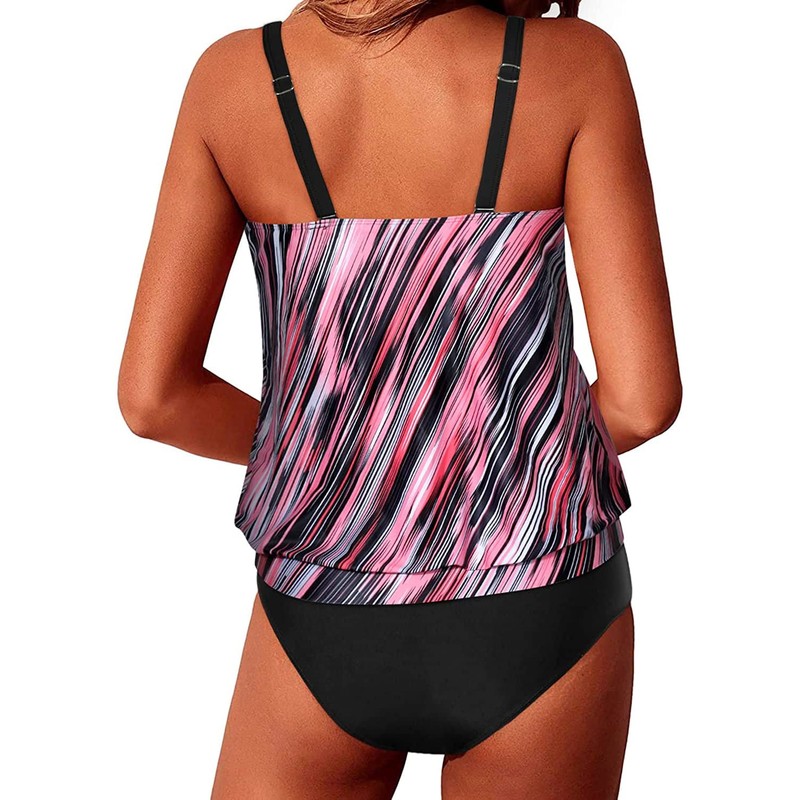 Yonique Traje de baño tankini de dos piezas para mujer,