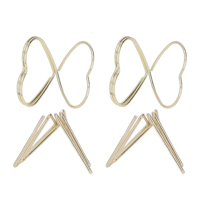 100pcs Paper Clips Gold Triangle Heart Shape Double Layer Three