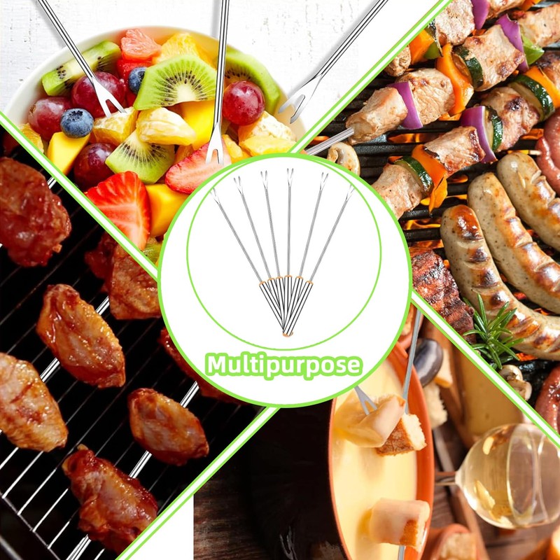 Cptoion 18 Pack Stainless Steel Fondue Forks, 9.3 In, 6
