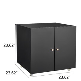 Udorich Versatile Mobile File Cabinet for Offices, Heavy-Duty Printer Stand with Adjustable Shelves, Black