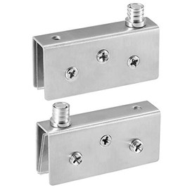uxcell Adjustable Glass Door Hinges Clamp, Stainless Steel Cabinet Pivot Hinge Clip for 8-10mm Thickness Glass 70x18x33mm, 1 Pair