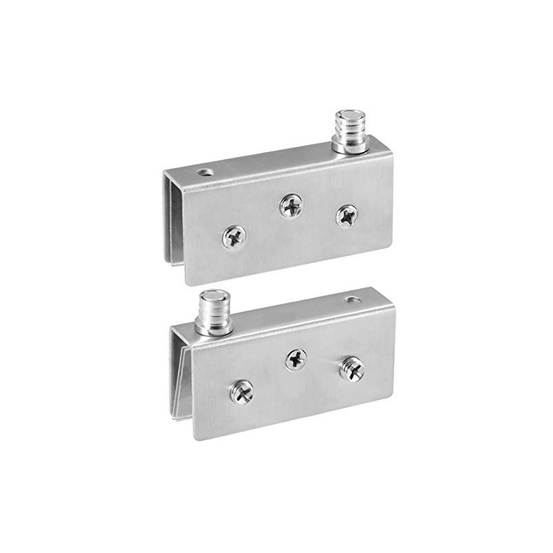 uxcell Adjustable Glass Door Hinges Clamp, Stainless Steel Cabinet Pivot