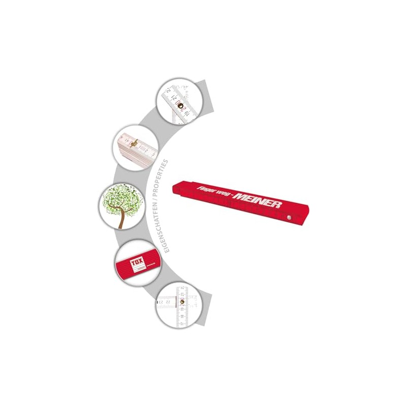 TOX Folding Ruler M 2 m in Red – Meter