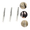 TEHAUX 3pcs Stainless Steel Stamp Tweezers Lightweight Precision Beak Clips