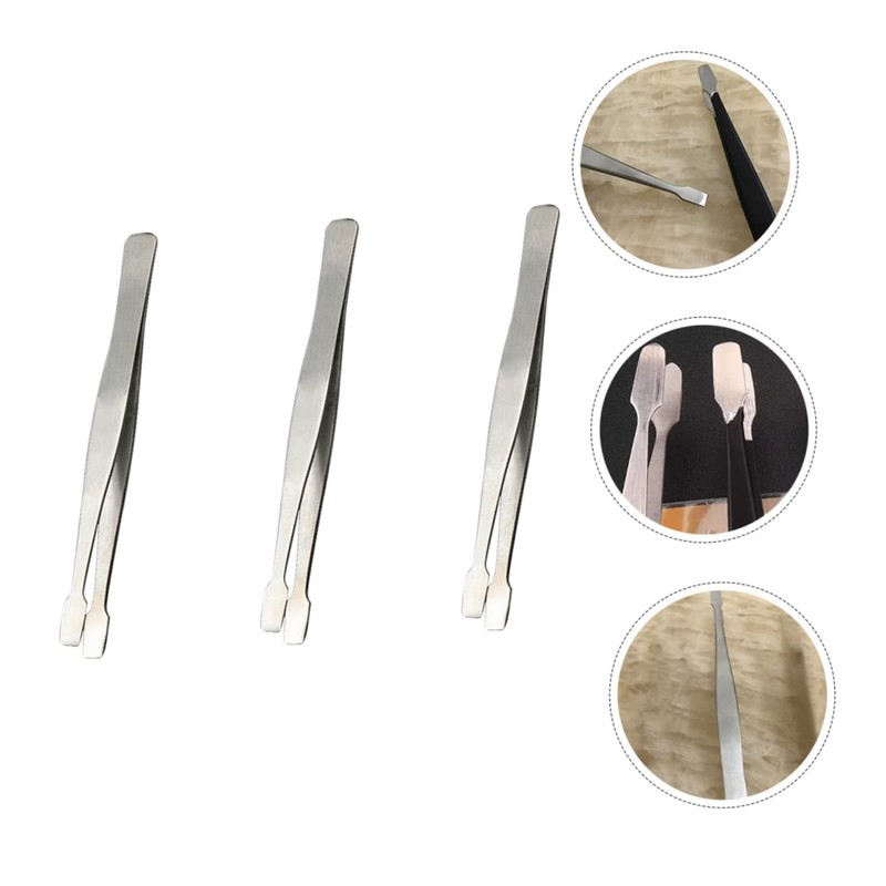 TEHAUX 3pcs Stainless Steel Stamp Tweezers Lightweight Precision Beak Clips
