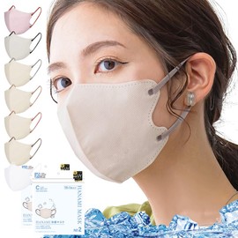 [millarouge] 冷感マスク 使い捨てマスク 22枚 接触冷感 3D 立体 不織布 血色 カラー 立体 使い捨て 小顔 バイカラー チーク 薄型 耳が痛くならない hc11g-1