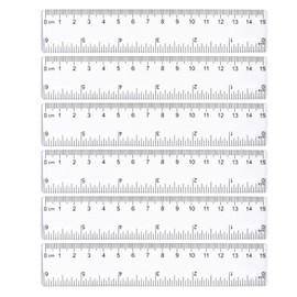 6 Pcs 15cm Ruler Set | Clear Plastic Transparent 6 Inch Rulers for School, Office, Home, Drawing, Craft | Durable and Accurate Small Rulers