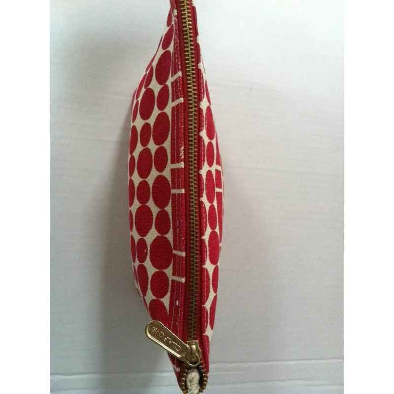 Clarins FEED 10 Red Dot Zipper Makeup Bag