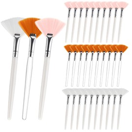 Fatiya 30 Stück flache Fächerpinsel für Gesicht, Kosmetiker, Kosmetiker, Gesichtsfächerpinsel, weiche Borsten, Make-up, Gesichtsapplikator, Werkzeug für Schlammcreme, Frauen, Mädchen, Spa, Hautpflege