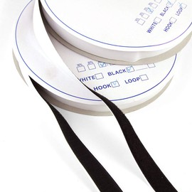 27 Yard Rolls of Black Adhesive-Back Hook and Loop Fastening Tape, 1" Wide