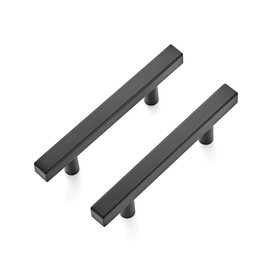 Ravinte 45 Pack 5 inch Square Cabinet Pulls Matte Black Stainless Steel Kitchen Drawer Pulls Cabinet Handles 5”Length, 3” Hole Center
