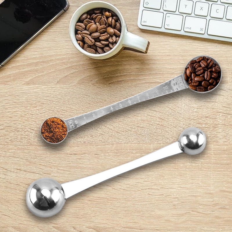 Dual Sided Measuring Spoons, 5ml and 15ml Stainless Steel Coffee