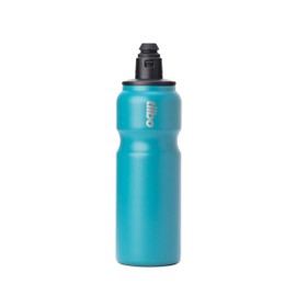 tiibo Vacuum Insulated Stainless Steel Bike Water Bottle, Double Wall, No-Squeeze, Fast Flow Sport Nozzle, Designed for Cycling, Biking, Fitness & Sports, Fits Most Bike Cages (Aqua, 17OZ)