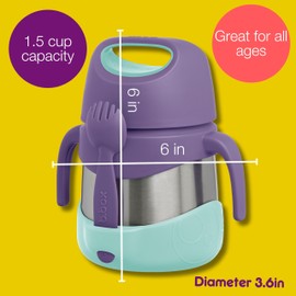 b.box Insulated Food Jar | Easy Open Container for Toddlers | Double Wall Stainless Steel, Keeps Food Cold up to 7hrs, Warm up to 5hrs | 335ml/11 oz (Ocean Breeze)