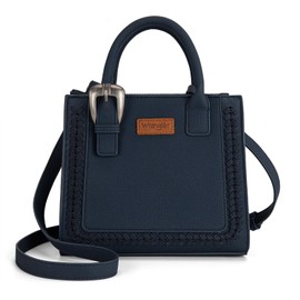 Wrangler Tote Bag for Women Top-handle Handbags Western Satchel Purses with Crossbody Strap Navy WG168-8012NY