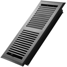 Home Intuition Contemporary Floor Vent Cover 2X10 Inch Floor Register with Mesh Cover Trap Heat and Air Walkable Metal Floor Vent for HVAC Duct, Matte Black
