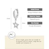 Desnuage Silver CZ Hollow Star Huggie Hoop Earrings for Women