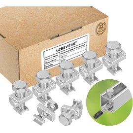 GZBEVITAR Seismic Rod Stiffener for 1-5/8" Strut Channel, Thickened Galvanized Hanger Bracing Clip with 1/2" Bolt, Fits 3/8" to 1/2" Threaded Rods (32 Pack)