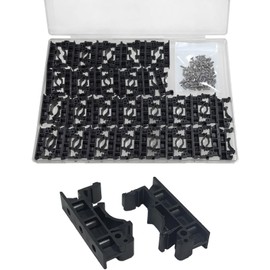 25Sets C45 DIN Rail PCB Mounting Bracket Holder Carrier Clips for Width 15mm or 35mm Circuit Board Mounting Bracket Din Rail