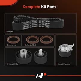 A-Premium Engine Timing Belt Kit Compatible with Ford Escort 1998-1999, Contour 1998-1999 & Mercury Mystique 1998-1999, Cougar 1999, 2.0L
