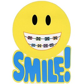 Yellow Smiley with Braces Designer Greetings Congratulations Card for Kids