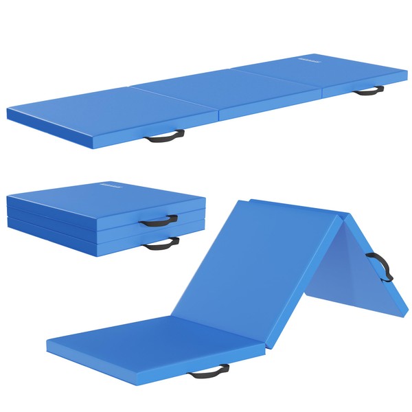 Fitvids Folding Exercise Gymnastics Mat for Tumbling, 2'x6'x2" Gym Workout