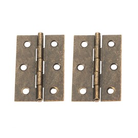 Dophee 2Pcs 2.56"x1.57" Retro Style Antique Bronz Iron Decorative Hinges for Wooden Jewelry Box Case