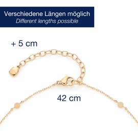 Jewels by Leonardo Ciao Milla Necklace Short Chain Gold-Coloured Stainless Steel Plates in Various Sizes 42-47 cm Length Jewellery Gift 024456, Stainless Steel, No Gemstone