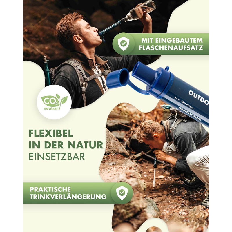 Naturbummler ® Outdoor Water Filter 2000 Litres [Co2 Neutral] Includes