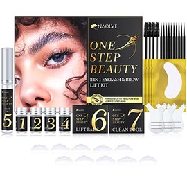 Lash Lift Kit, 2 in 1 Lash and Brow Lamination Kit, 2023 Upgraded Professional Eyelash Lift Kit, Semi Permanent Curling for Salon and Home, Long Lasting Eyelash Perming Kit.