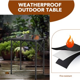 E EASTSTORM Small Folding Grill Table, Easy for Storage, Compact and Portable Picnic Table for Outdoor Camping, Garden, Patio, Dining, BBQ, Party, Market, 2Ft (Small, Black)