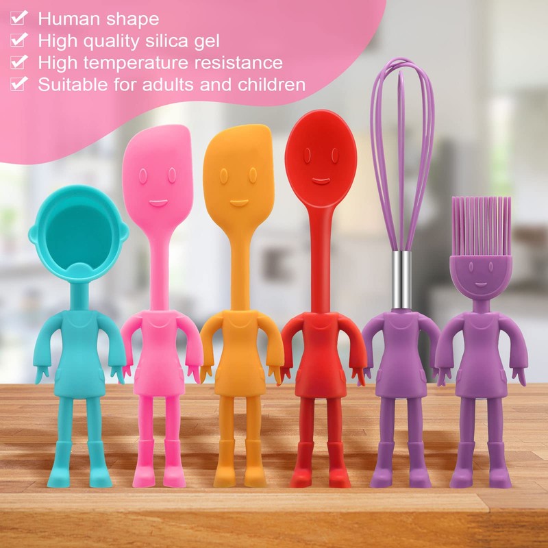 Human Shaped Kitchen Utensils Set 6 Piece Non Stick Heat