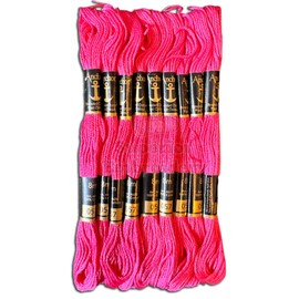 Anchor Cross Stitch Hand Embroidery Stranded Cotton Floss Thread (Pack of 12) Multi Shades (Pink)