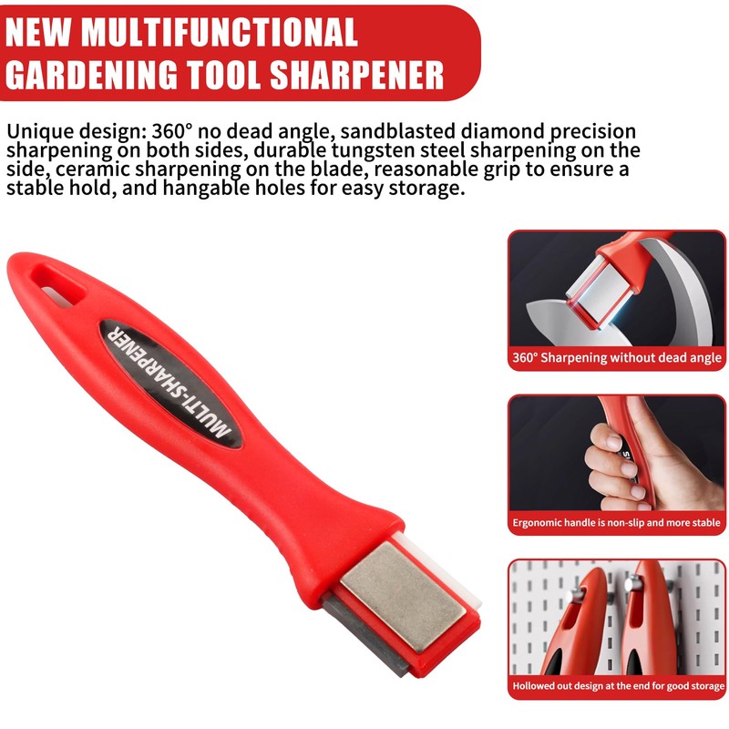 FYHBGR New multifunctional gardening tool sharpener, suitable for all kinds