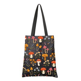 G2TUP Mushroom Lover Gift Mushroom Wild Flower Tote Bag Wild Flower Lover Handbag Funny Plant Lover Gift (Mushroom Wild Flower HB)