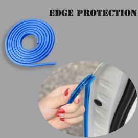 Piburth Car Door Edge Guards, 16Ft Rubber Seal Car Door Edge Trim, U Shape Door Edge Protector Guard, Aluminum Weather Proofing Automotive Door Edge Molding Protection for Most Car (Blue)