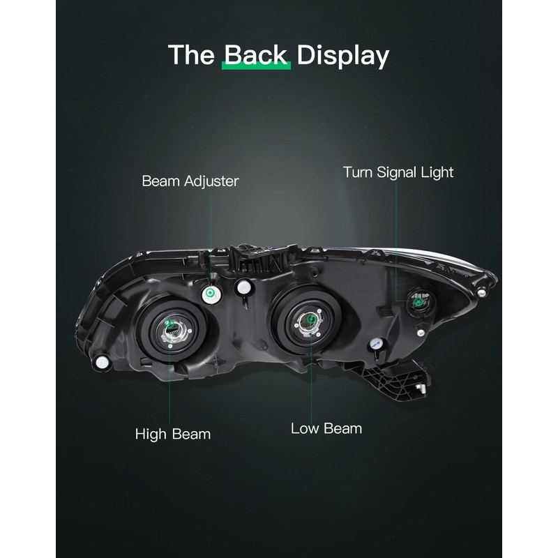 LSAILON Headlight Assembly Replacement Fit 2012-2015 for Honda Civic Driver