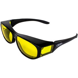 Global Vision Escort Fit Over Sunglasses Yellow Tinted Has Matching Side Lenses Meets ANSI Z87.1-2003 Standards for Safety Eyewear