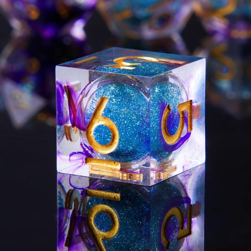 Handmade¬†Liquid Core Dice Set, 7 Counts/set Creative Quicksand¬†Polyhedral¬†Dice for Role