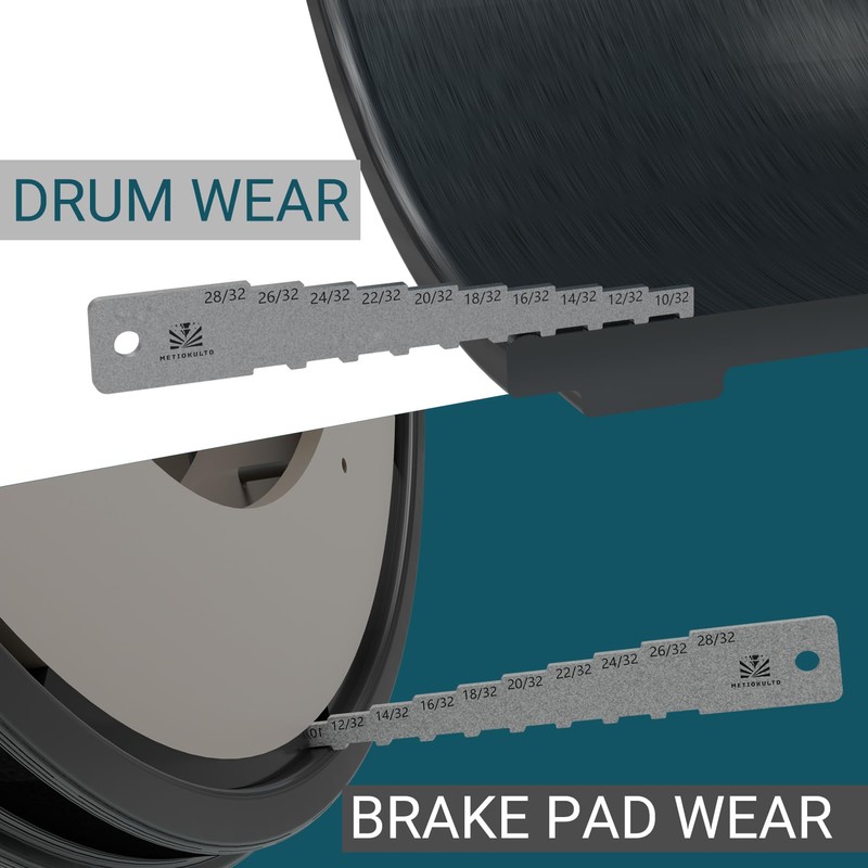 MetioKulto The 6" Brake Pad Measuring Tool,Brake Drum Wear Detection