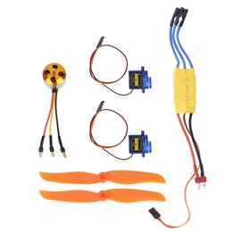 RC Flat Parts 2200KV Brushless Motor 6035 Propeller Motor 4.8V-6V Size 27.5x38mm Shaft Diameter 3.17mm (30A ESC + 9G Servo Free-Mount Plane with DIY Parts) (2200KV Motor + 6035 Propeller + 9G Servo + 30A ESC)