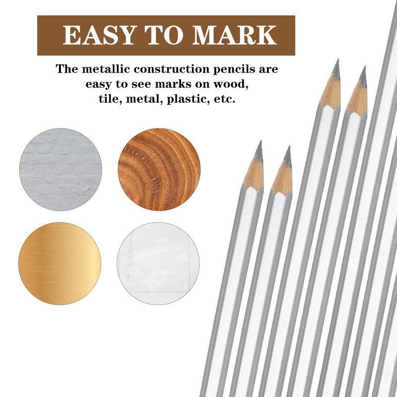 HaiFafafaing 24 Pack Silver Streak Welders Pencil Metallic Marking Pencil