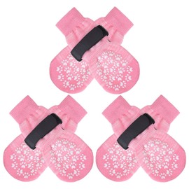 EXPAWLORER Calcetines antideslizantes de doble cara para perro con correas ajustables, control de tracción de agarre fuerte para interiores en suelos de madera dura, el mejor protector de patas para cachorros pequeños, medianos y grandes