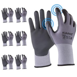 KIAANS 6 Pairs Safety Work Gloves with Touchscreen Nitrile Coated Gloves Anti-Static Multi-Purpose Working Gloves EN388 - Size: 10/XL