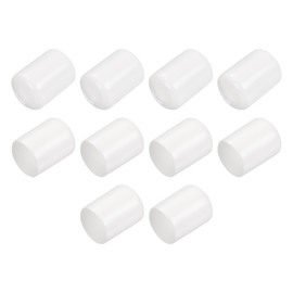 QUARKZMAN Pack of 10 Rubber End Caps 15 mm Plastic Cap Rubber Caps Protective Caps Cover Foot Caps for Chair Legs Table Legs Screws Bolts Thread Metal Rods Pipe Fence Posts White