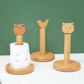 Wooden Paper Towel Holder, Cute Paper Holder Animal Shape Toilet Tissue Paper Roll Holder Storage Stand Wood Paper Towel Holder(Bird)
