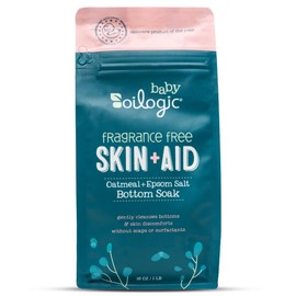 Oilogic Oatmeal Epsom Salt Bath Soak for Babies - Gentle Baby Bath Essentials Soothe & Cleanse Baby Bottoms - Fragrance-Free & Pediatrician-Tested Bathing Skin Care, 16 Oz